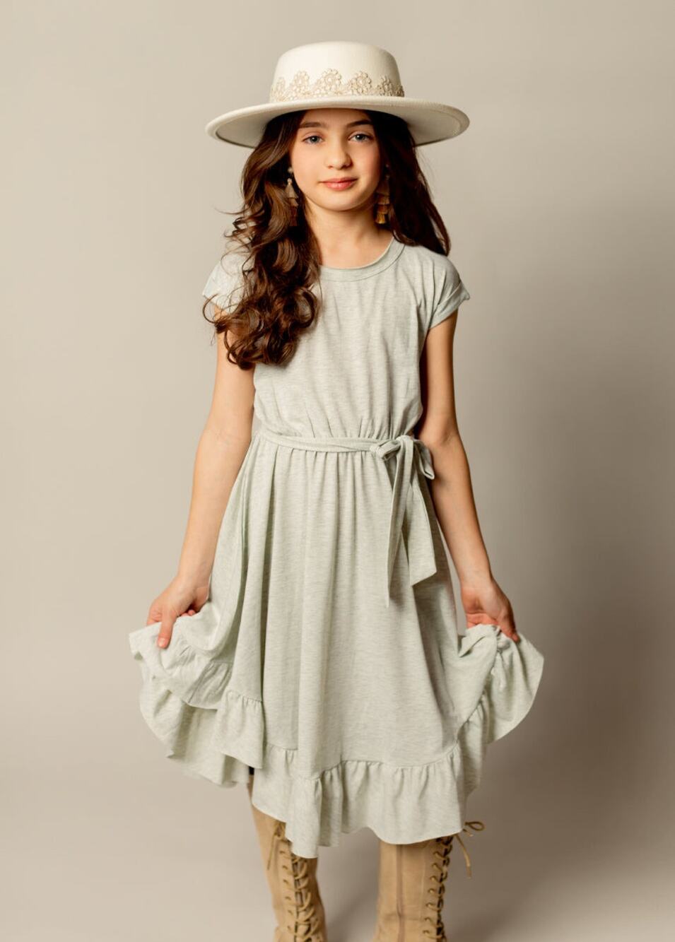 Joyfolie Mia Joy Amoura Dress in Heather Cloud Girl’s Size 7